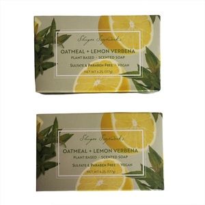 2 SHUGAR SOAPWORKS Lemon Verbena & Oatmeal Sulfate Paraben Free Vegan So…